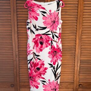 Maggy London White Dress with Black Label Detail